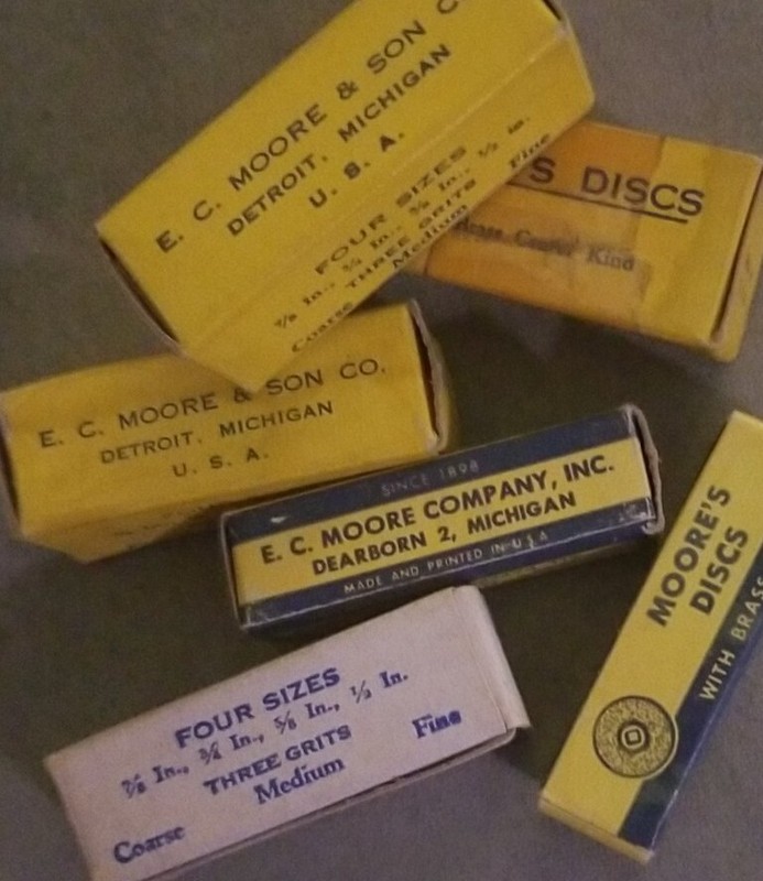 6 Vintage Boxes Moore's Discs Dentistry Dental Grinding & Pol Coarse & Med RARE! gallery