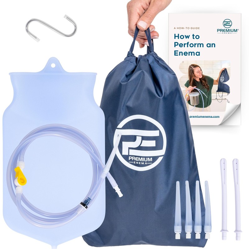 Premium Enema Kit 2 Quart Clear Silicone Bag 1 Count (Pack of 1),