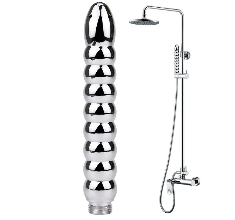 Shower Enema 5 Holes Douche Attachments – Deluxe Aluminium Silver
