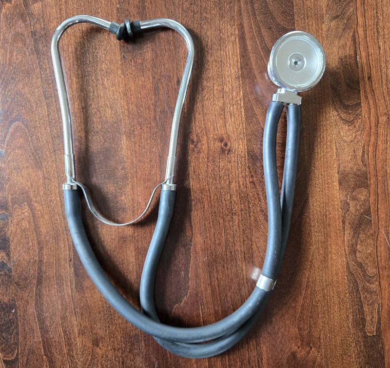 Vintage Black Classic Cardiology Stethoscope Chromed Stainless