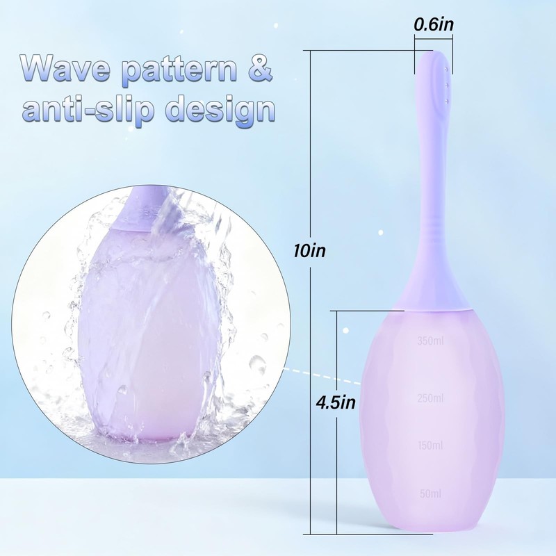 Enema Bulb Douches Anal Cleanse - Product with Bendable Silicone Purple gallery