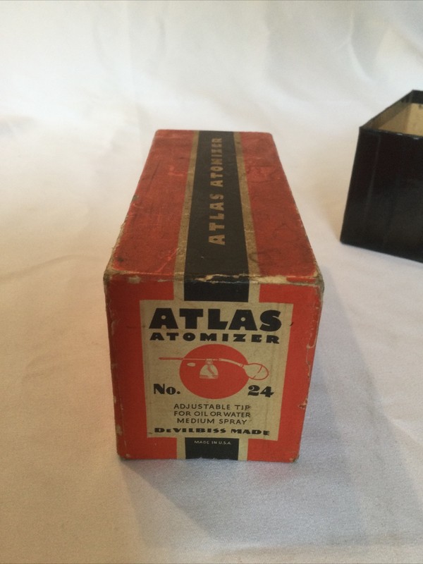 Vintage DeVilbiss Made ATLAS ATOMIZER NO. 24 Glass Spray Bottle In Box gallery