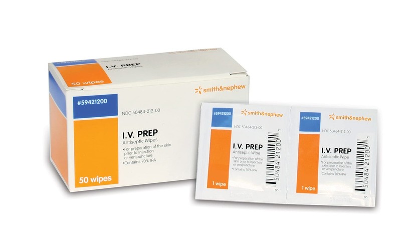 Smith+Nephew I.V. PREP Antiseptic Wipes 50 Count