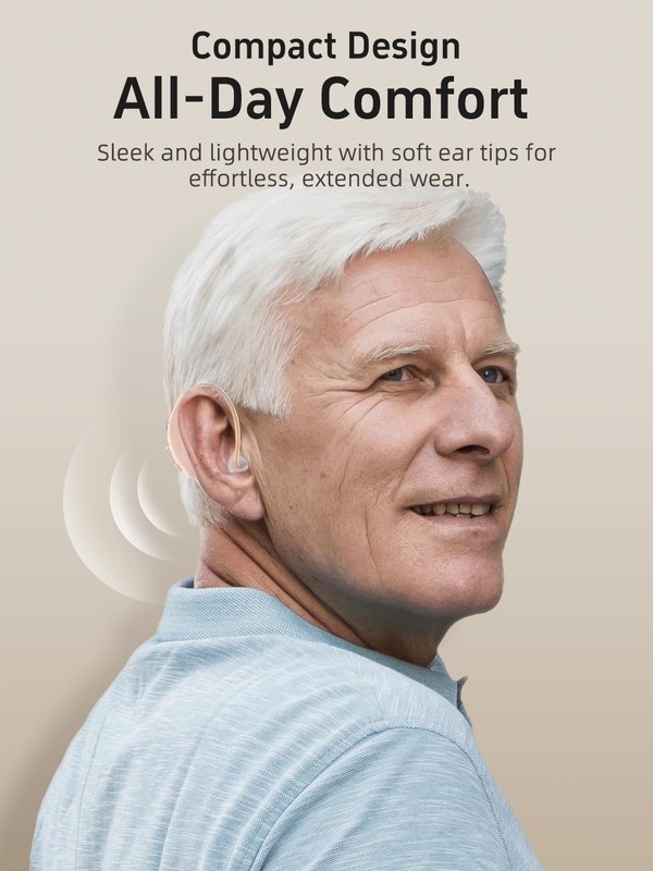 Hearing Aids for Seniors, Rechargeable For Seniors with 2 khaki gallery
