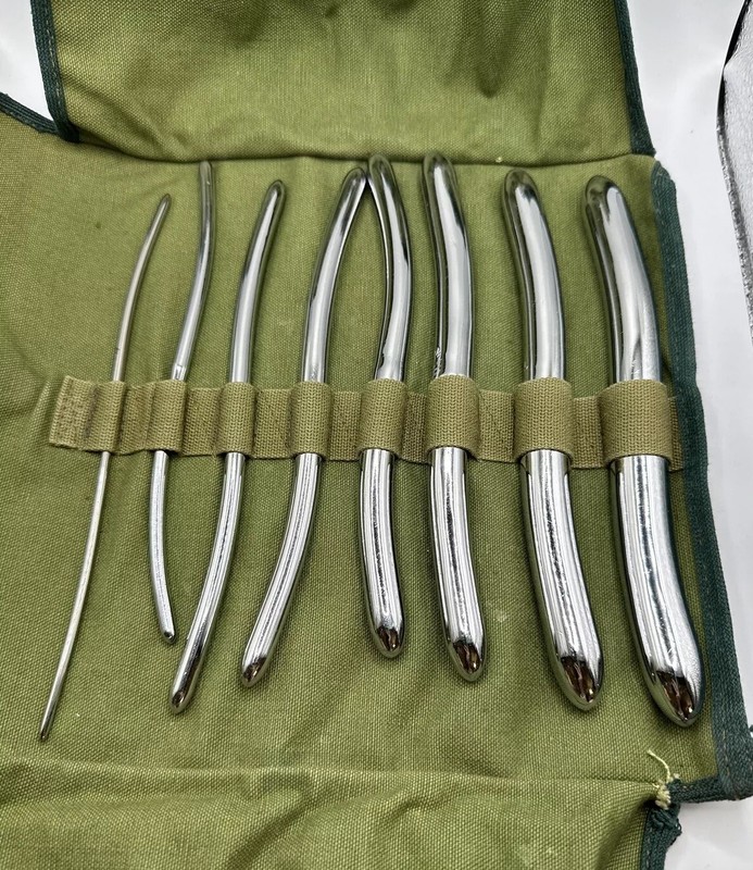 Vintage German Surgical Uterine Dilator Set Chrome Aloe & Sklar
