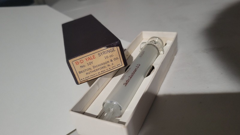 Vintage B-D Yale Syringe 10 cc, Becton, Dickinson & Co., Rutherford, NJ