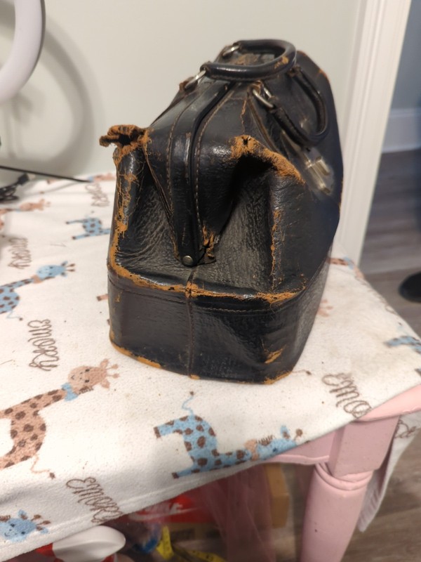 Vintage Schell Leather Doctors Bag Cowhide 14x9x7 gallery