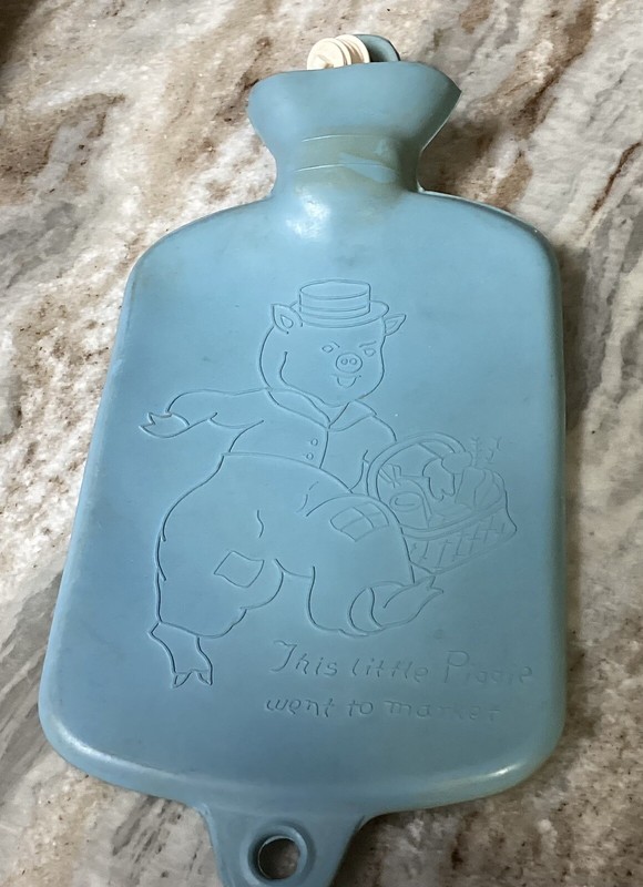 VTG Baby Hot Water Bottle “Little Piggie” Blue Color