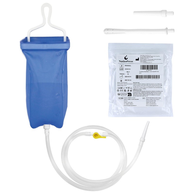 TopQuaFocus 1.8Quart Enema Irrigator Home Coffee Bag Kit for Colon Blue