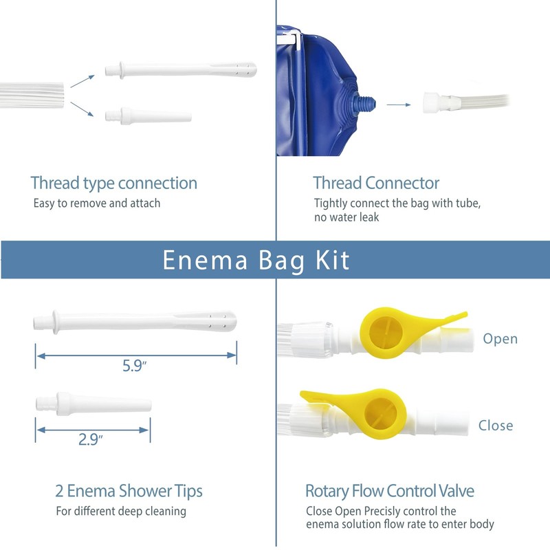 TopQuaFocus 1.8Quart Enema Irrigator Home Coffee Bag Kit for Colon Blue gallery