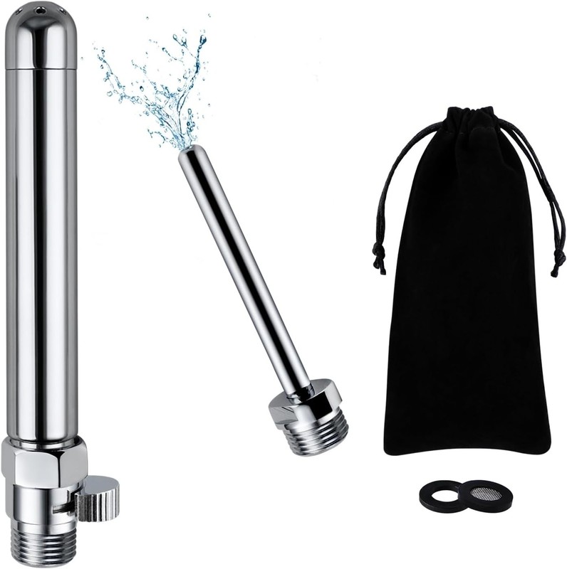 Shower Enema Kit, Douche Nozzle Cleansing System with Polished Chrome