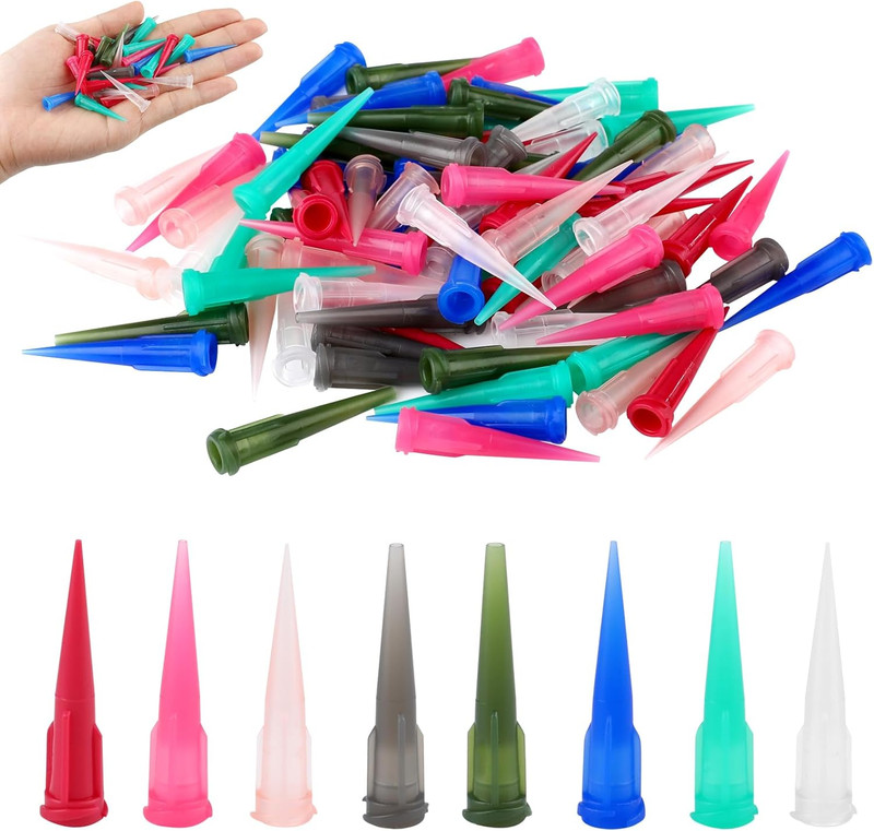 160Pcs 8 Size Plastic Tapered Pinhead Blunt End Liquid Dispenser Needles,Syringe