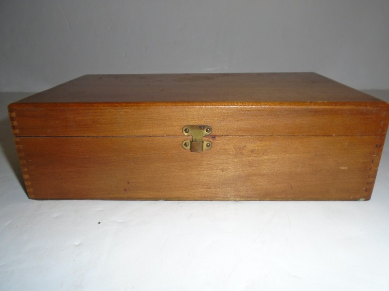 Antique "ALPHA" FOUNTAIN SYRINGE - No.3 - Wood Box w/Inside Rack - BEAUTIFUL! gallery