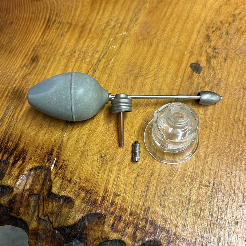 Vintage Atomizer Glass Jar Throat Nasal Spray.
