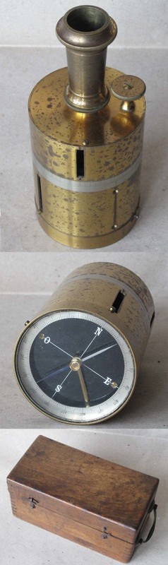 ANTIGUE BRASS GEODETIC PRISM CROSS LAND SURVEYING INSTRUMENT THEODOLITE COMPASS