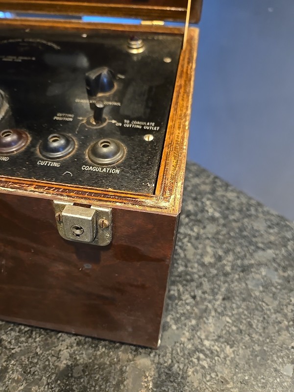 Vintage Early Cameron Cautery Medical Device Cauterizing Machine In Wood Case gallery