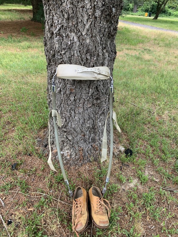 Vintage Child’s Polio Leg Brace and pair of Shoes Leather Metal Medical