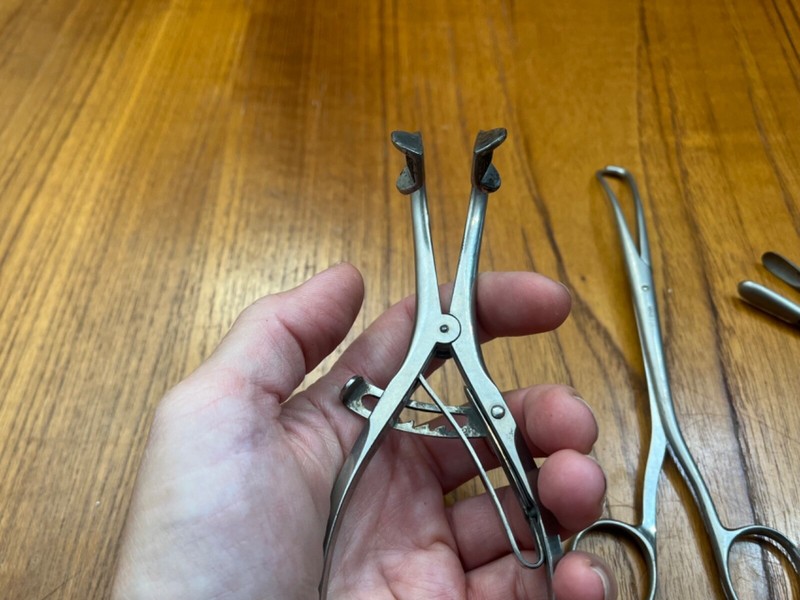LOT Vtg Medical Stainless Steel Crown Marking Clamps Scissors gallery