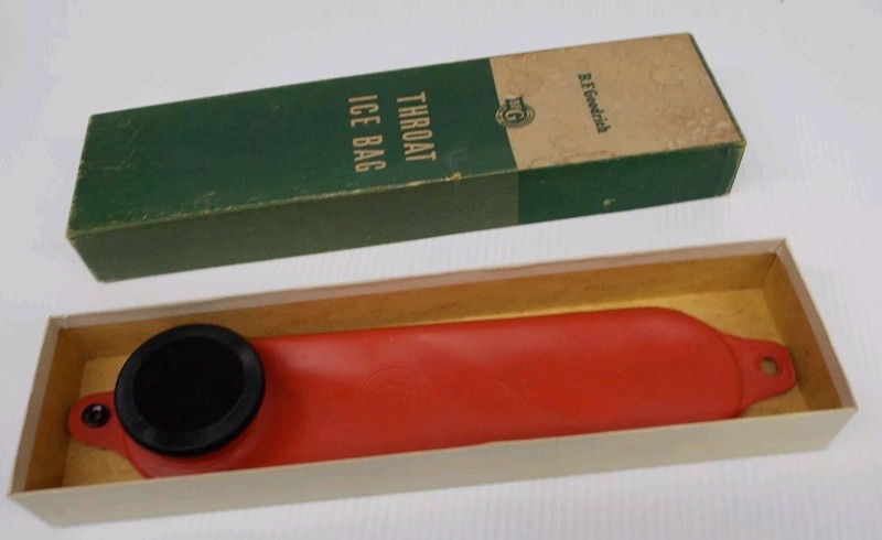 B. F. Goodrich Throat Ice Bag #40 Vintage Red 14 Inch with Original Box