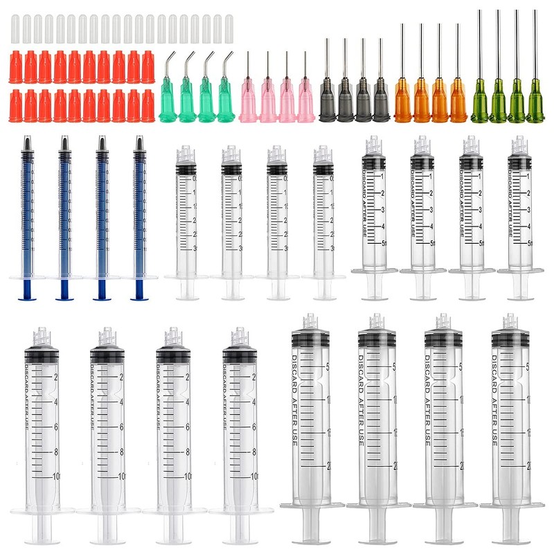 Glue Applicator Syringe with Blunt Tip Needle and Cap, for Liquid, Glue,...