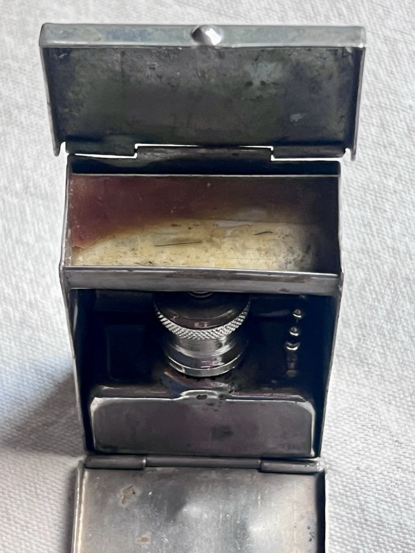 Antique Pocket Needle Sterilizer Alcohol Burner Medical Field Kit c.1900s gallery
