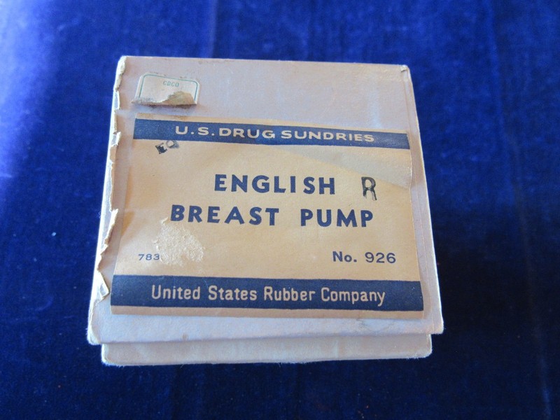 Vintage U.S Drug Sundries English Breast Pump w/Box A56 gallery