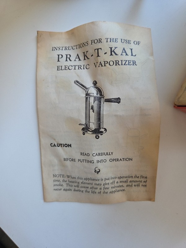Vintage Prak-T-Kal Electric Vaporizer Complete #101-B w/ Box and Cord -UNTESTED gallery