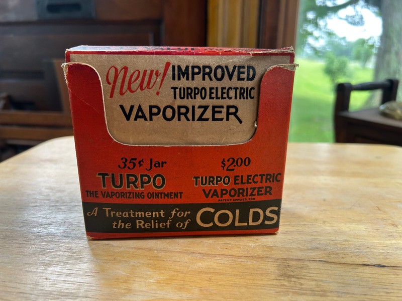 Antique Turpo Electric Vaporizer w/Box Glessner Co. Findlay Oh., Free S/H