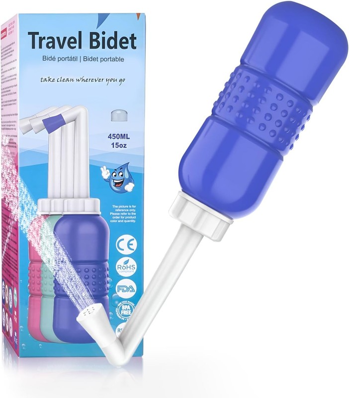 Enema Douche, Portable Travel Douche for Personal Hygiene Cleaning,15 Oz Blue