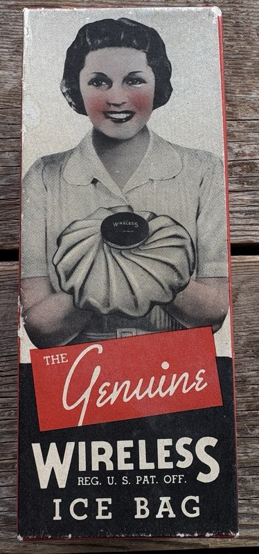 Wireless Ice Bag~Made Under War Restrictions~1940’s~The LOBL Mfg Co~Mass