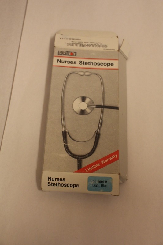 Labtron Nurses Stethoscope - Original Box light blue and silver gallery