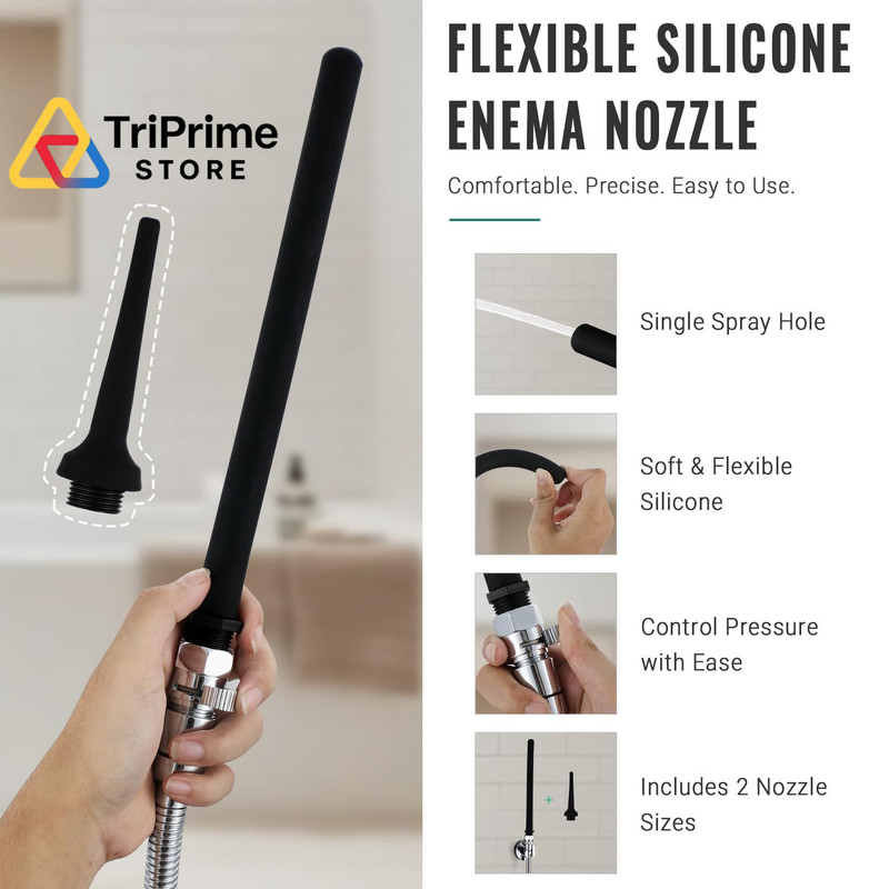 Shower Enema System with Water Control Valve, 100 Inches Hose, Chrome gallery