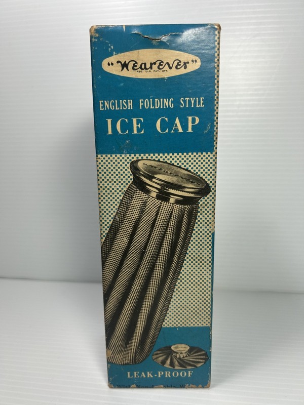 ORIGINAL — UNUSED old stock — Wearever English folding style ICE BAG – in box