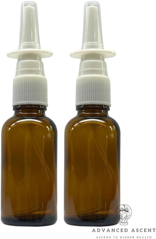 Amber Glass Nasal Sprayer 1 oz - Refillable, Travel Size, 2 Pack for Essentials gallery