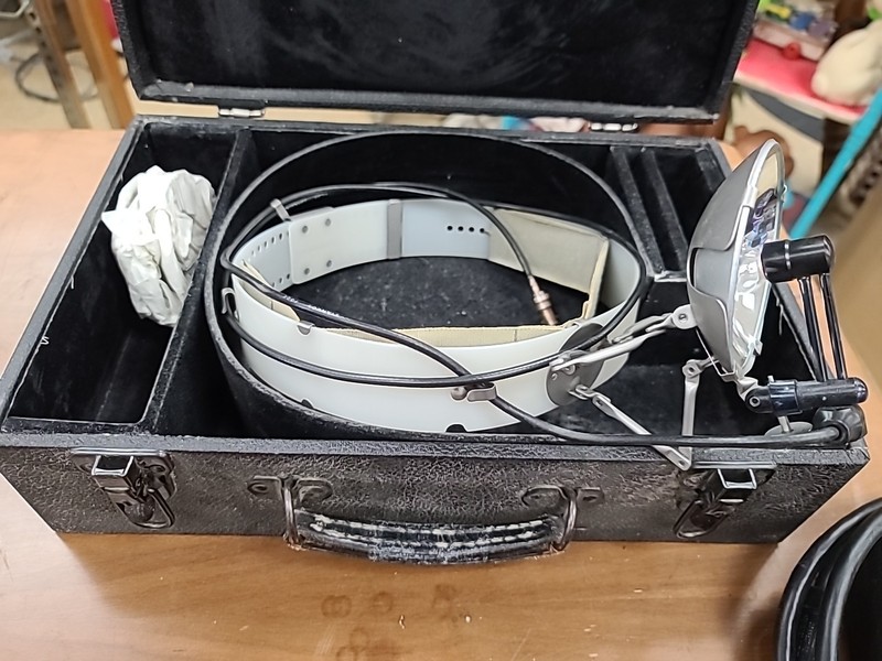 Vintage Medical Headlamp with 3 NOS Mirrors & Power Supply
