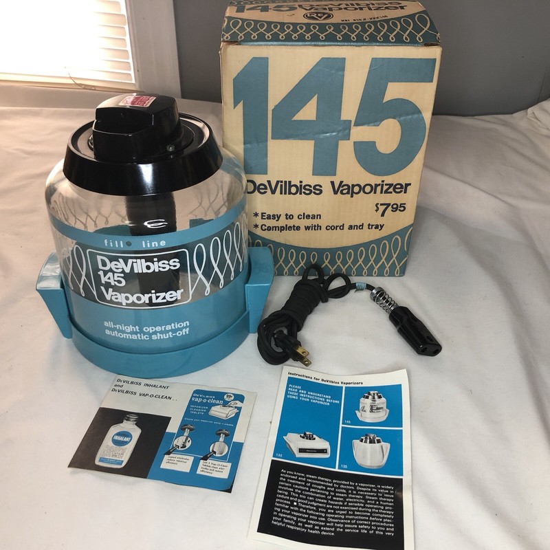 Devilbiss No. 145 Vaporizer Humidifier Mid Century Aqua Blue Model Vintage RARE