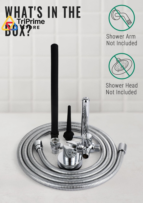 Shower Enema System with Water Control Valve, 100 Inches Hose, Chrome gallery