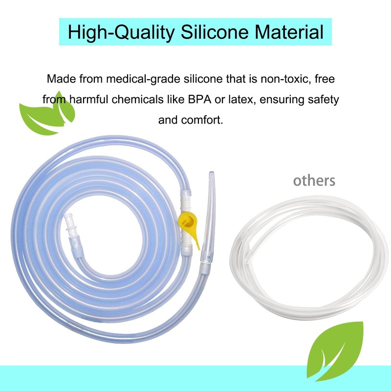 Enema Kit Replacement Part Silicone Hose Colon 8 Piece Set, Clear gallery