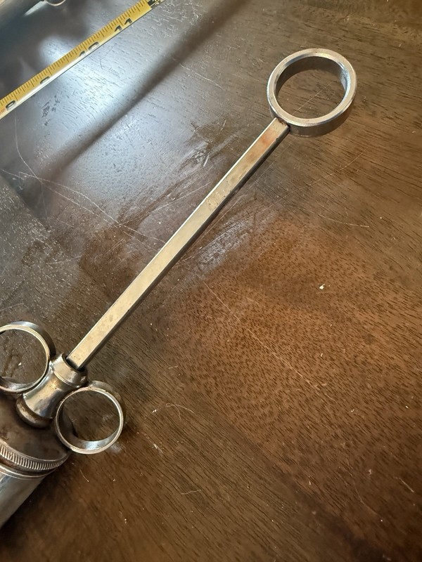 Antique Vintage Brass Syringe VGC Unsigned Smooth Injection Pull gallery