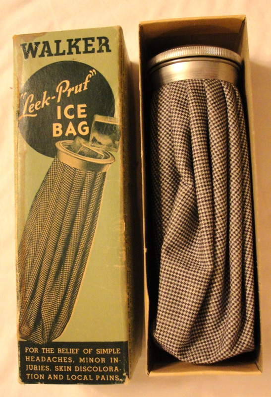 Vintage Walker "Leek-Pruf" Ice Bag with Original Box – 9 Inch – Authentic 1940s