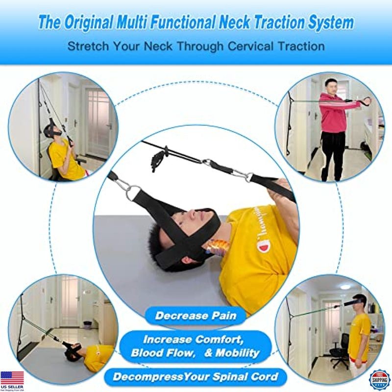 ATENTO Cervical Neck Traction Device - Over Door Spine Decompression Hammock gallery