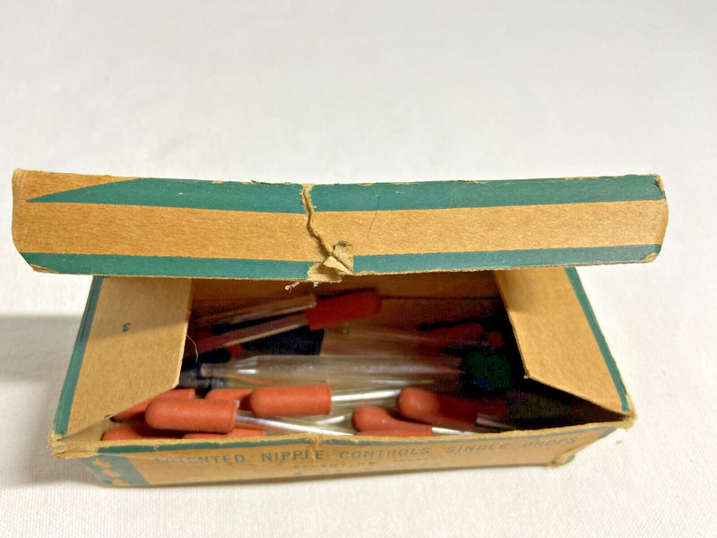 Antique 1930’s Drop - A - Time Medicine Droppers Original Box, Chicago, IL (NOS) gallery
