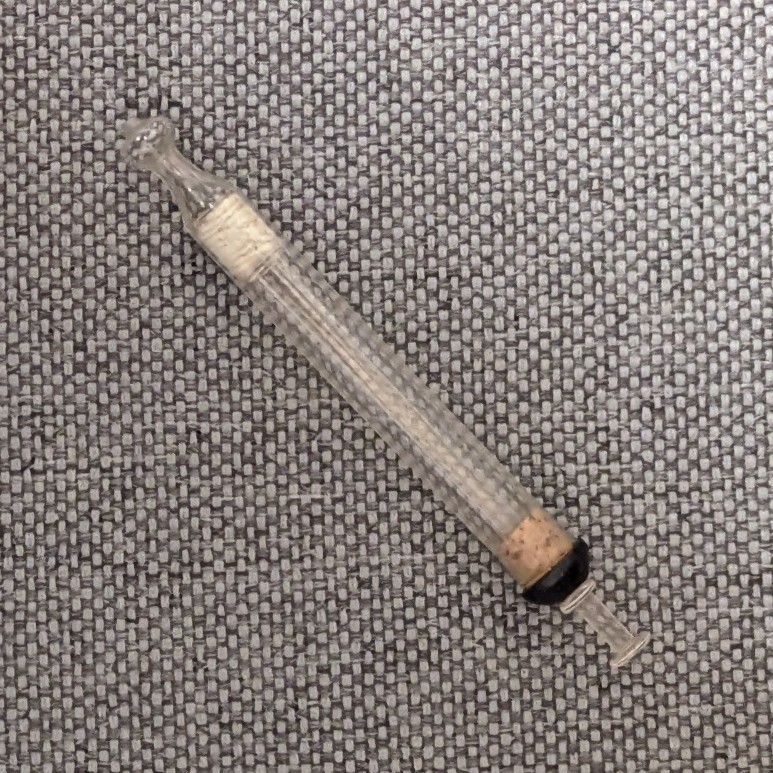 Medical Syringe Antique Glass Plunger & Cotton Twine gallery
