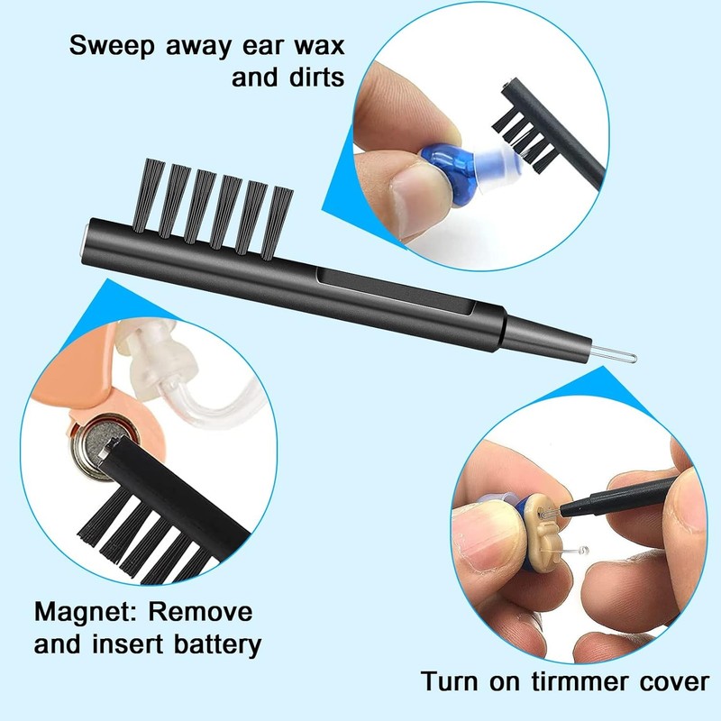 Hearing Aid Cleaning Kit, aid Tools, Black gallery