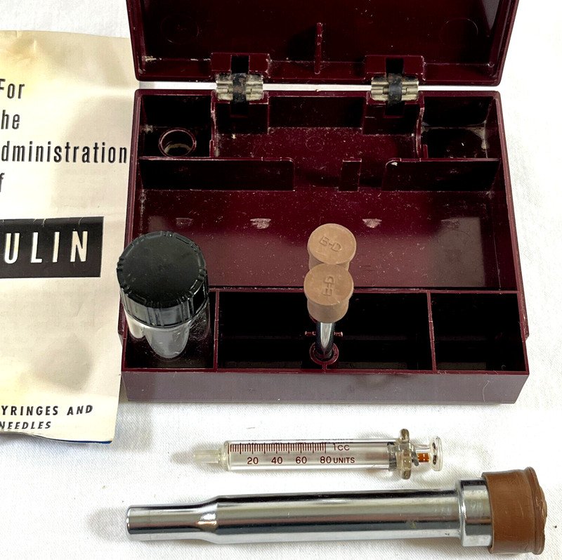 Vintage B-D Injection kit travel case glass syringe medical no. 70 INCOMPLETE U