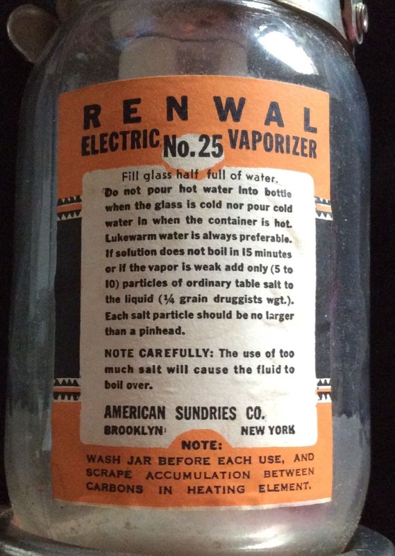 Renwal Electric Vaporizer No. 25 With Steam Hood Feature Vintage Collectible 193 gallery