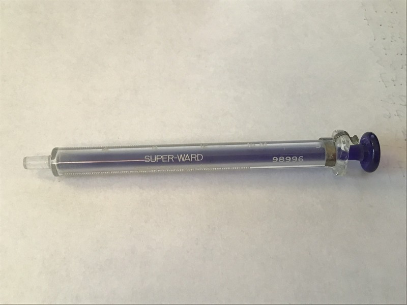 Vtg Becton Dickinson BD Super Ward 1cc Glass Syringe 98996