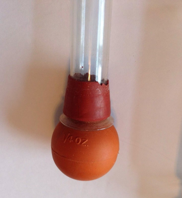 Vintage Rubber Bulb Glass Syringe In Wood Tube Container. Measurements Are Below gallery