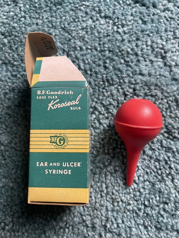 Vintage - BF Goodrich - Ease Flex - Koroseal Ear & Ulcer Syringe w Box gallery