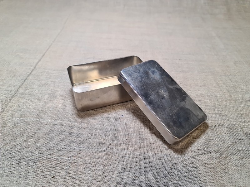 Vintage Soviet chrome medical box. of the USSR of the 1970s
